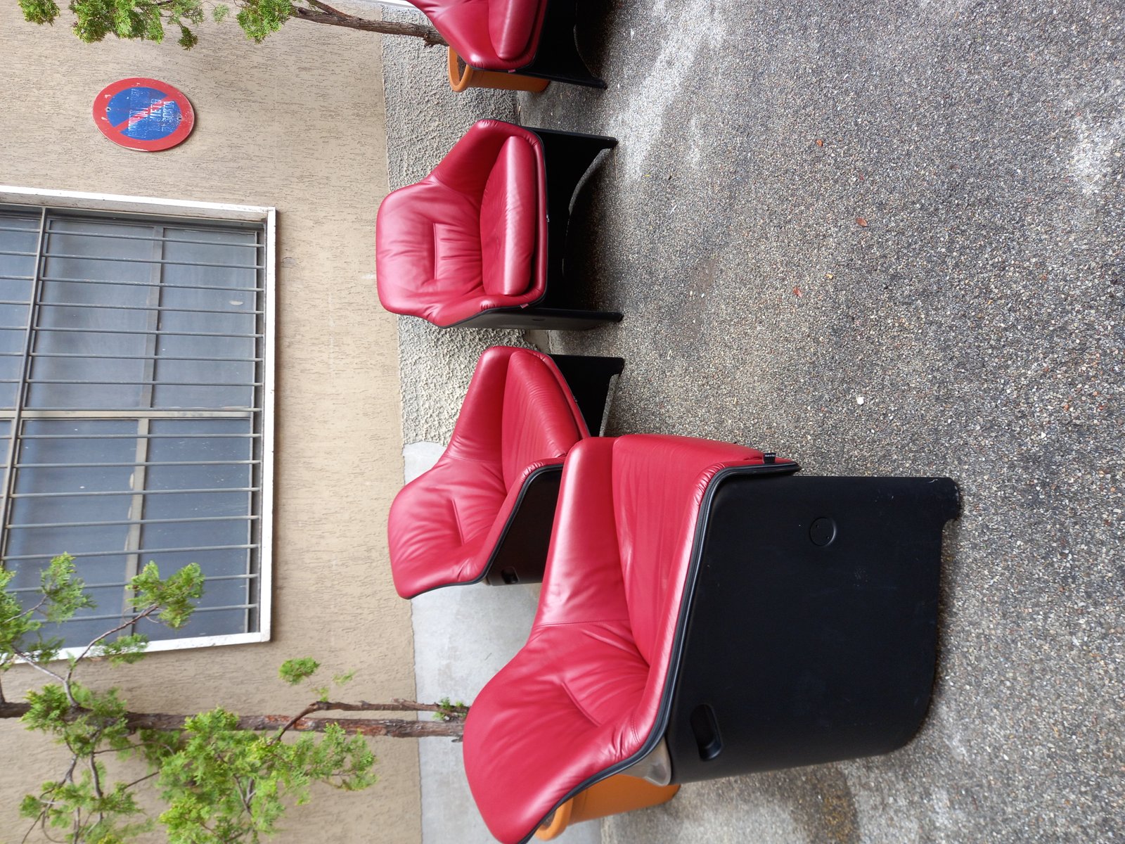 Model Avus Armchair in Red Leather by Konstantin Grcic for Plank, 2013