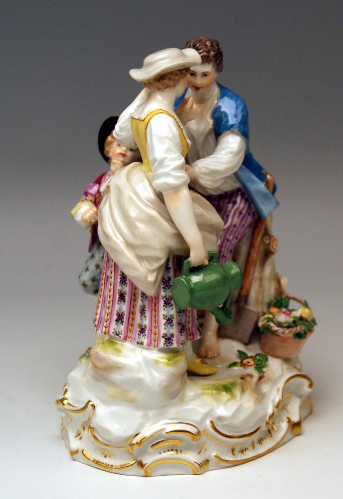 Model B 28 Gardener Couple Rococo Garments by Acier for Meissen, 1870