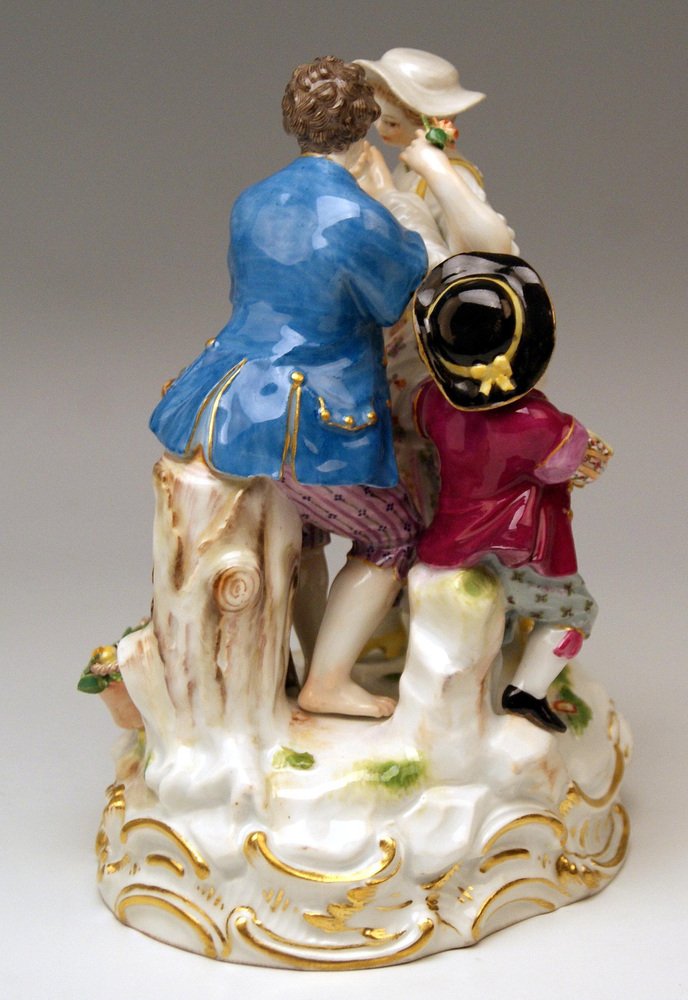 Model B 28 Gardener Couple Rococo Garments by Acier for Meissen, 1870