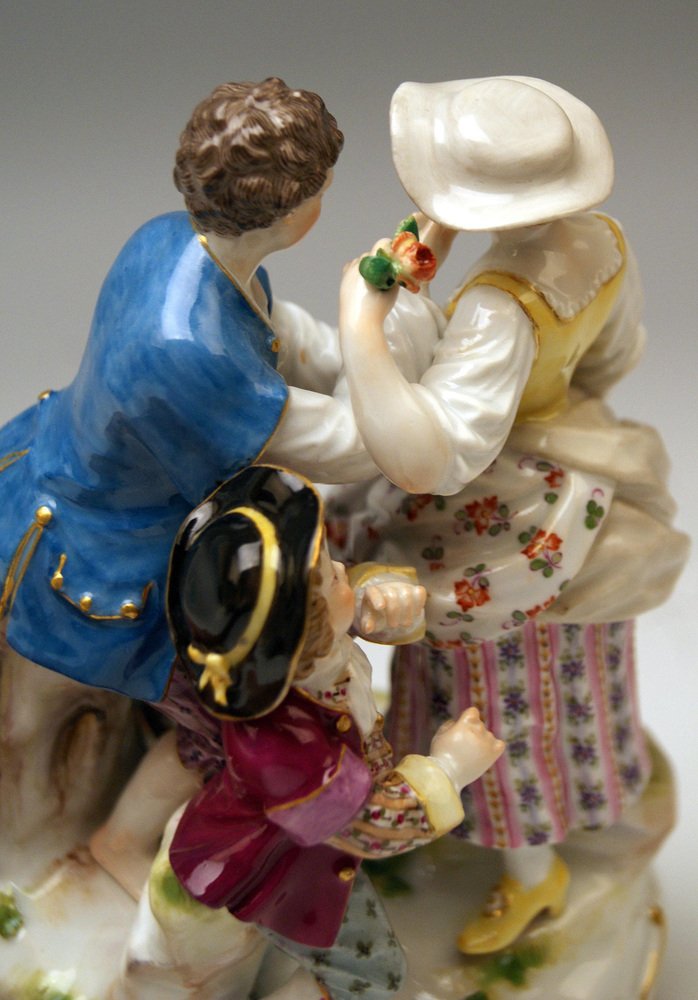 Model B 28 Gardener Couple Rococo Garments by Acier for Meissen, 1870