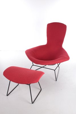 Model Bird Armchair with Ottoman by Harry Bertoia for Knoll, 1970s, Set of 2-EZZ-1017135