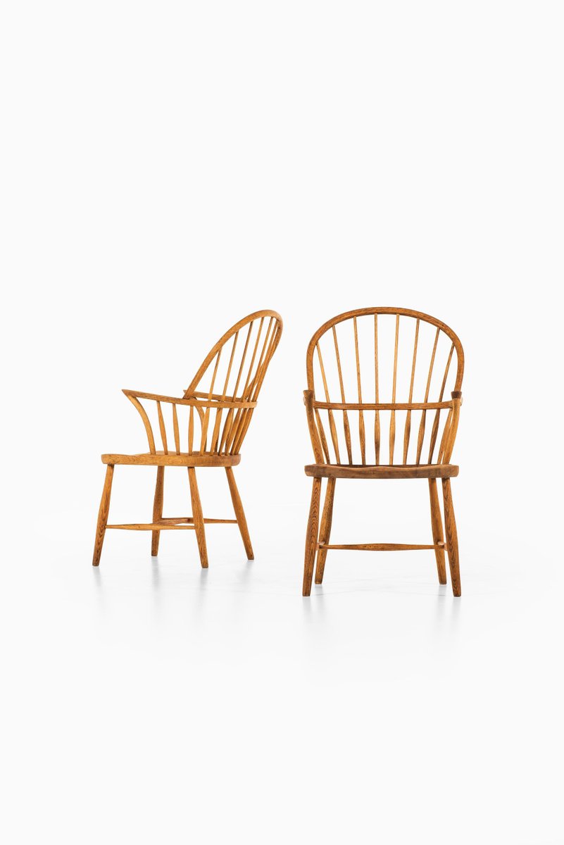 Model CH 18A Windsor Dining Chairs by Frits Henningsen for Carl Hansen & Son, 1940s, Set of 6