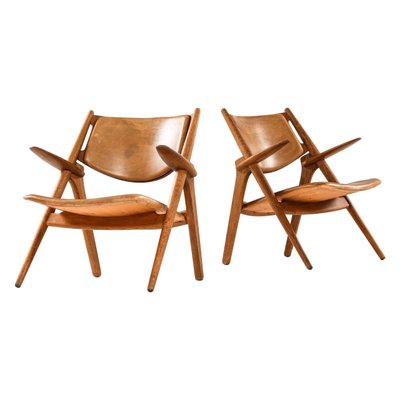 Model Ch-28 Easy Chairs by Hans Wegner for Carl Hansen & Son, Denmark, Set of 2-SC-948010