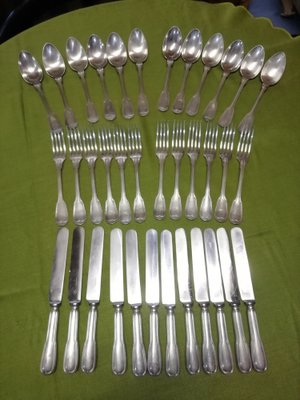 Model Chinon Cutlery Set from Christofle, France, 1930s, Set of 36-HNE-1802016