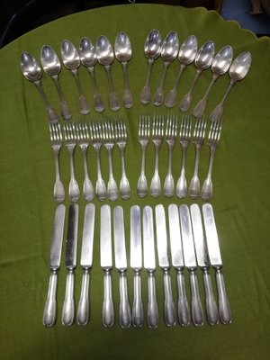 Model Chinon Cutlery Set from Christofle, France, 1930s, Set of 36-HNE-1802016