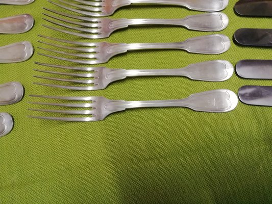 Model Chinon Cutlery Set from Christofle, France, 1930s, Set of 36-HNE-1802016