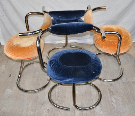 Model Cobra Dining Chairs attributed to Giotto Stoppino, 1970s, Set of 4-ROJ-646914