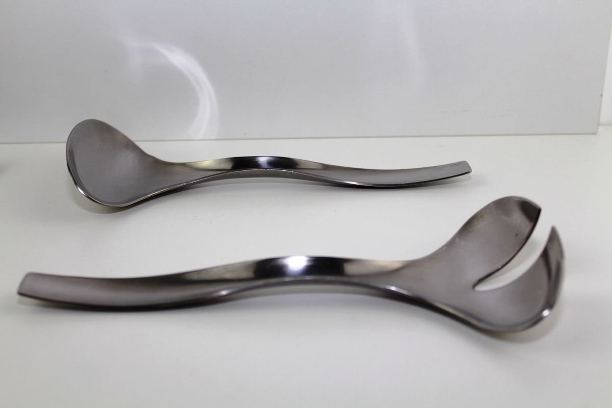 Model Danube 7000 Salad Servers by Janos Megyik for Amboss, 1970s, Set of 2