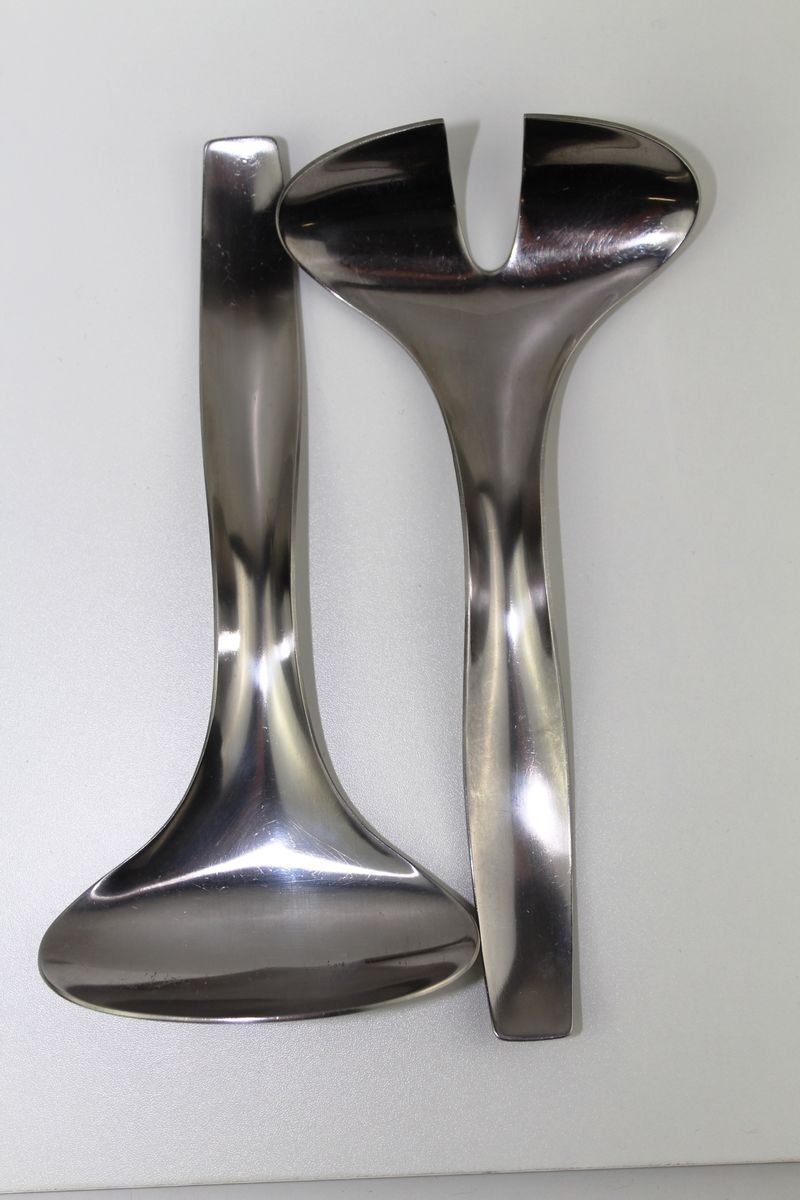 Model Danube 7000 Salad Servers by Janos Megyik for Amboss, 1970s, Set of 2