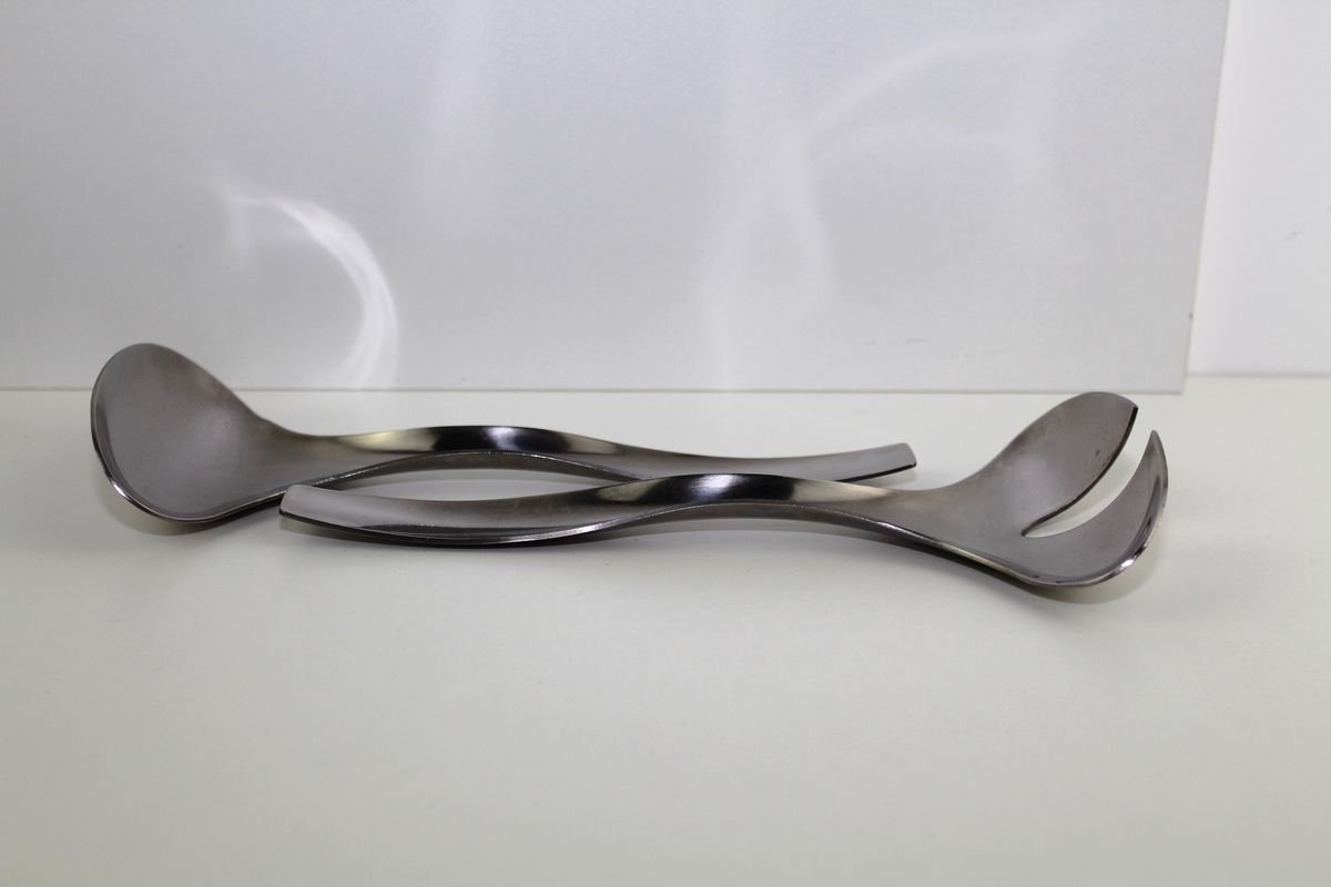 Model Danube 7000 Salad Servers by Janos Megyik for Amboss, 1970s, Set of 2