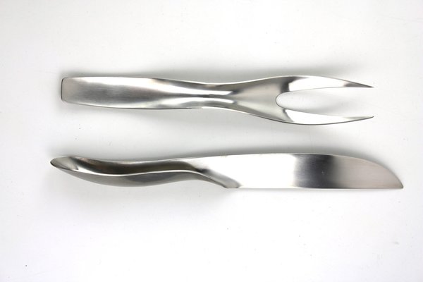 Model Danube 7000 Tranchier Cutlery by Janos Megyik for Amboss, 1970s, Set of 2-ZWH-1702220