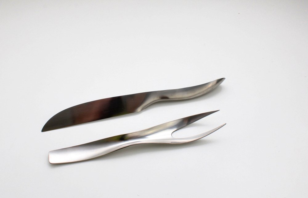 Model Danube 7000 Tranchier Cutlery by Janos Megyik for Amboss, 1970s, Set of 2