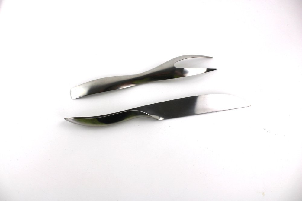 Model Danube 7000 Tranchier Cutlery by Janos Megyik for Amboss, 1970s, Set of 2