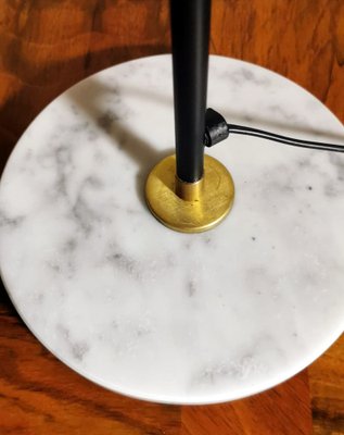 Model Diabolo Brass Table Lamp with Carrara Marble Base in the Style of Stilnovo-QRS-949663