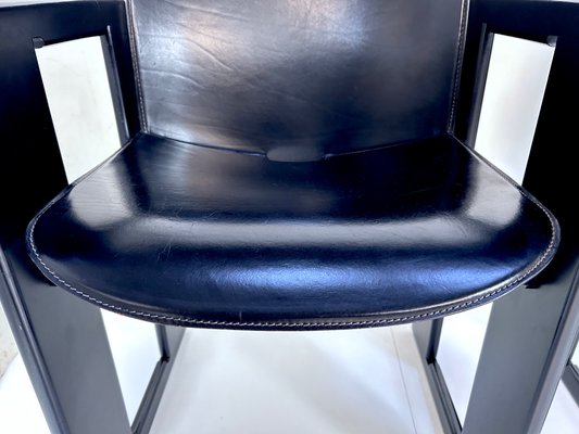 Model Dialogo Leather Dining Chair by Afra and Tobia Scarpa for B&b Italia, Italy 1974, Set of 6-JP-2031531