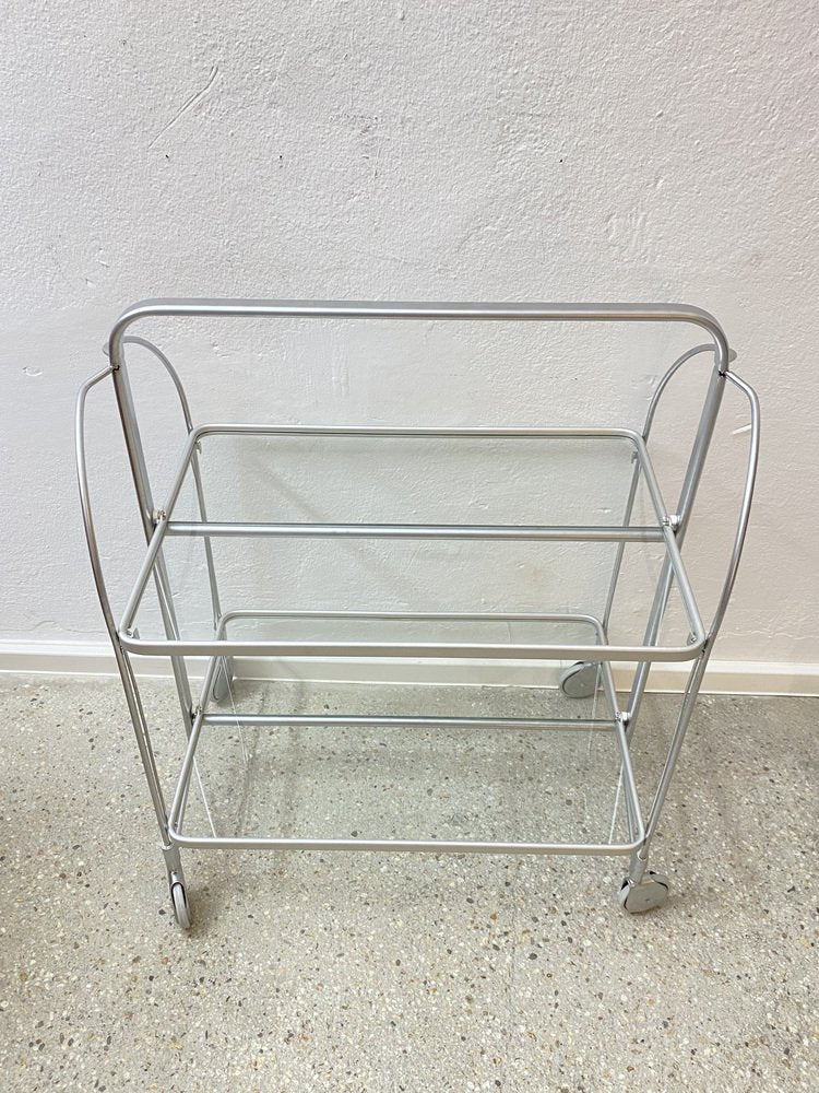 Model Dinett Serving Cart in Aluminum from Bremshey & Co., Germany, 1960s