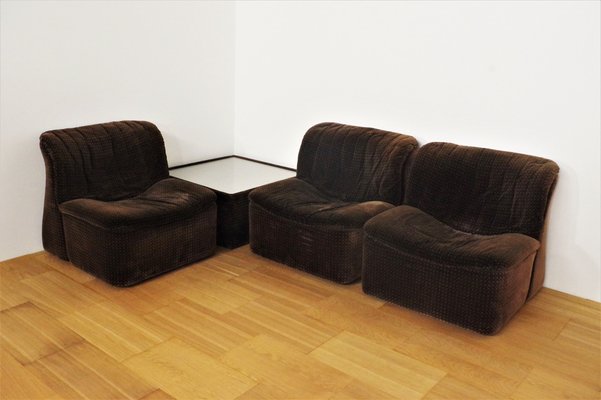 Model Emmetre Armchairs and Table by Guido Fareschini for Mariani, 1970s, Set of 4-KNM-1032861