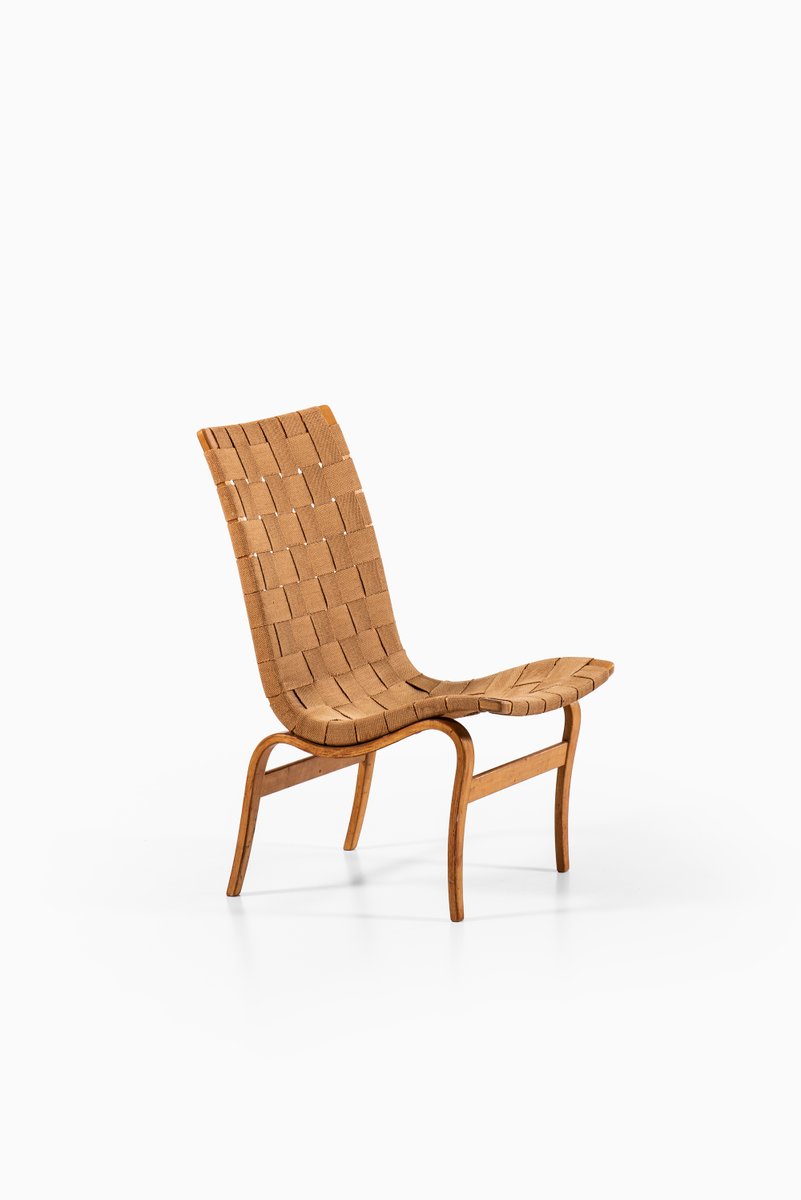 Model Eva Birch and Hemp Armchair by Bruno Mathsson for Vetlanda, 1940s