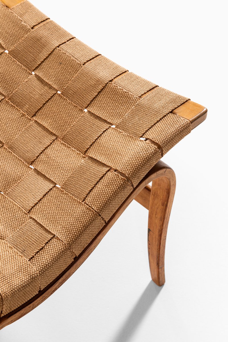 Model Eva Birch and Hemp Armchair by Bruno Mathsson for Vetlanda, 1940s