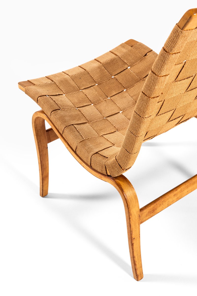 Model Eva Birch and Hemp Armchair by Bruno Mathsson for Vetlanda, 1940s