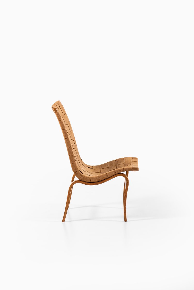 Model Eva Birch and Hemp Armchair by Bruno Mathsson for Vetlanda, 1940s