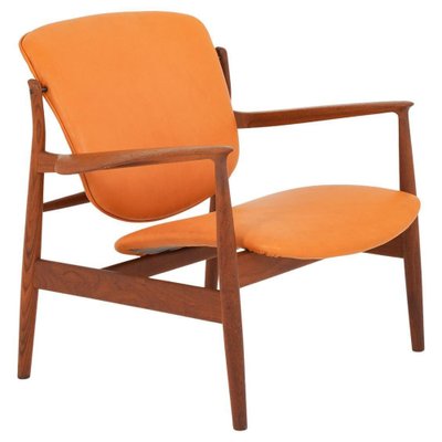 Model FD 136 Lounge Chair in Cognac Leather and Teak by Finn Juhl, 1970s-FM-1722763