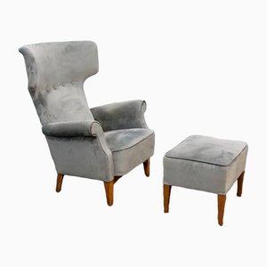 Model FH 8023 Wingback Hammer Chair by Fritz Hansen for Dania 1950, Set of 2-QFD-1254175