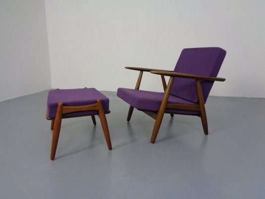 Model GE-240 Armchair and Ottoman by Hans J. Wegner for Getama, 1950s, Set of 2-RDW-1347976