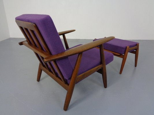 Model GE-240 Armchair and Ottoman by Hans J. Wegner for Getama, 1950s, Set of 2-RDW-1347976