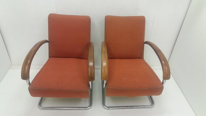 Model H221 Armchairs by Jindrich Halabala, 1920s, Set of 2-TZ-603258