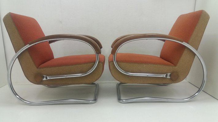 Model H221 Armchairs by Jindrich Halabala, 1920s, Set of 2-TZ-603258