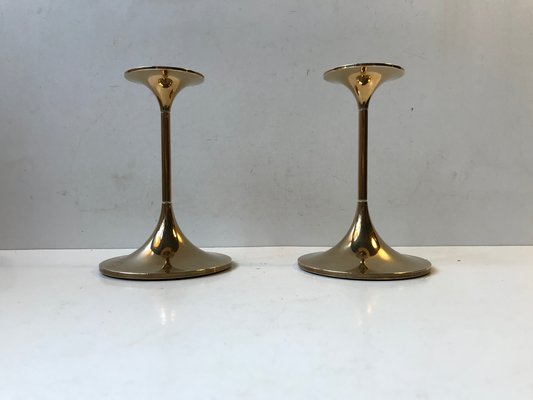 Model Hi-Fi Brass Candlesticks by Max Brüel for Torben Orskov, 1960s, Set of 2-LCR-666211