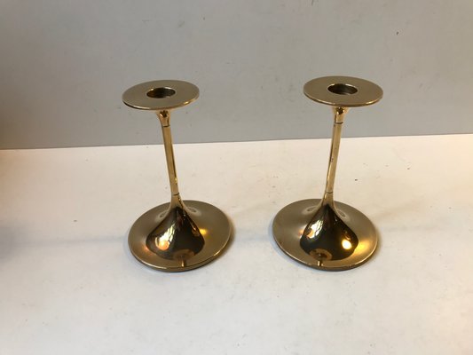 Model Hi-Fi Brass Candlesticks by Max Brüel for Torben Orskov, 1960s, Set of 2-LCR-666211