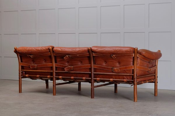 Model Indra 3-Seater Leather Sofa by Arne Norell for Arne Norell AB, 1970s-QU-577769