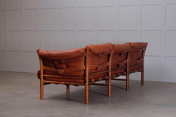 Model Indra 3-Seater Leather Sofa by Arne Norell for Arne Norell AB, 1970s-QU-577769