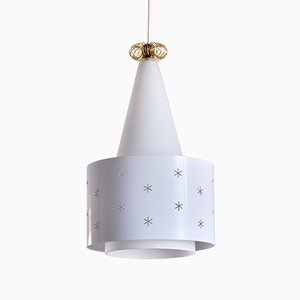 Model K2-10 White Pendant by Paavo Tynell for Idman, Finland, 1955-FMT-960727