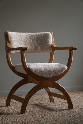 Model Kurul Armchair in Oak & Lambswool attributed to Henning Kjærnulf, 1960s-MXF-1734605