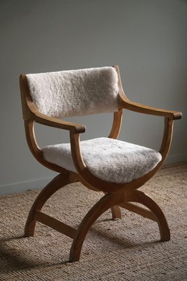 Model Kurul Armchair in Oak & Lambswool attributed to Henning Kjærnulf, 1960s-MXF-1734605