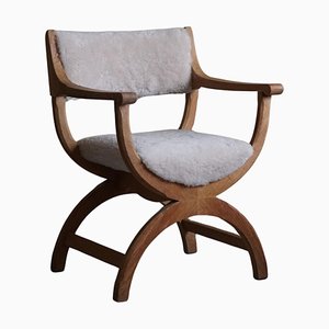 Model Kurul Armchair in Oak & Lambswool attributed to Henning Kjærnulf, 1960s-MXF-1734605