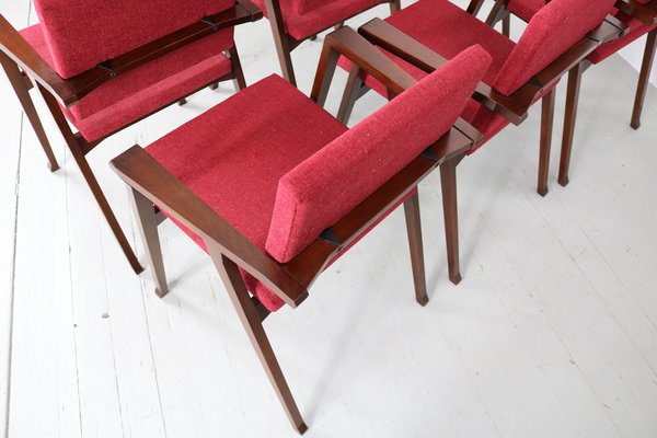 Model Luisa Armrest Chairs by Franco Albini for Poggi, Pavia Italy, 1955, Set of 6-AA-1795574