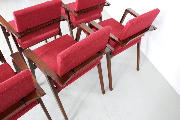 Model Luisa Armrest Chairs by Franco Albini for Poggi, Pavia Italy, 1955, Set of 6-AA-1795574