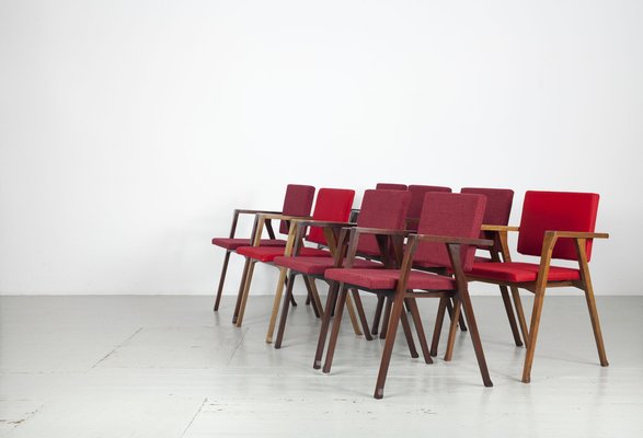 Model Luisa Armrest Chairs by Franco Albini for Poggi, Pavia Italy, 1955, Set of 6-AA-1795574