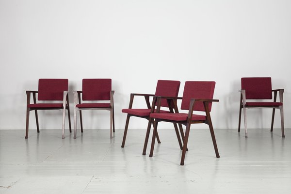 Model Luisa Armrest Chairs by Franco Albini for Poggi, Pavia Italy, 1955, Set of 6-AA-1795574