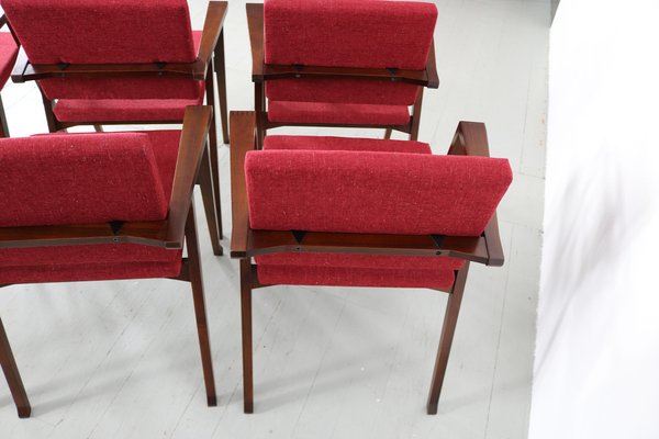 Model Luisa Armrest Chairs by Franco Albini for Poggi, Pavia Italy, 1955, Set of 6-AA-1795574