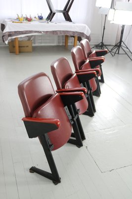 Model LV8 Cinema Armchairs with Leatherette Upholstery from Rima, 1950s, Set of 4-AA-831524