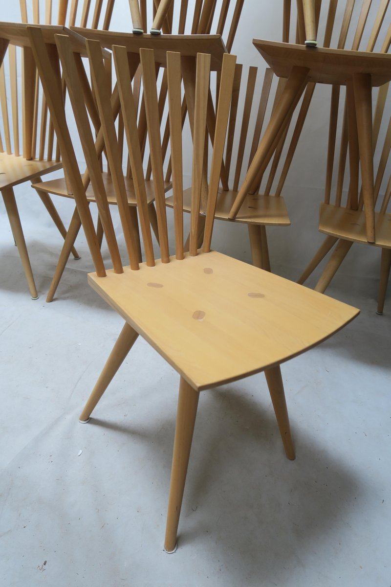 Model Mikado Chairs by Johannes Foersom and Peter Hiort-Lorenzen for Fredericia, 1990s, Set of 10