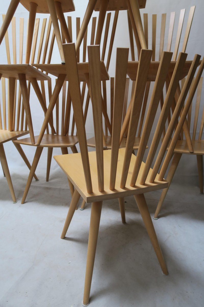 Model Mikado Chairs by Johannes Foersom and Peter Hiort-Lorenzen for Fredericia, 1990s, Set of 10