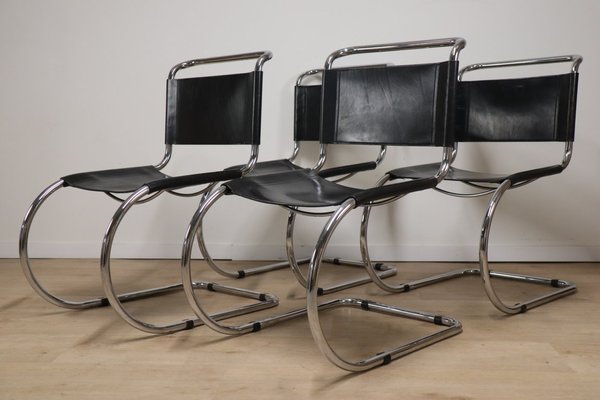 Model MR10 Chairs by Ludwig Mies Van Der Rohe, 1970s, Set of 4-IZV-2035553