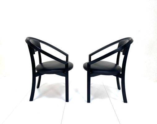 Model Nostro Postmodern Leather Dining Chairs by Anderas Weber for Rosenthal Einrichtung, Germany 1980s, Set of 4-JP-2040161