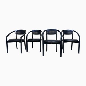 Model Nostro Postmodern Leather Dining Chairs by Anderas Weber for Rosenthal Einrichtung, Germany 1980s, Set of 4-JP-2040161